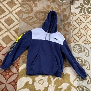 Puma Navy, White & Yellow Hooded Pullover